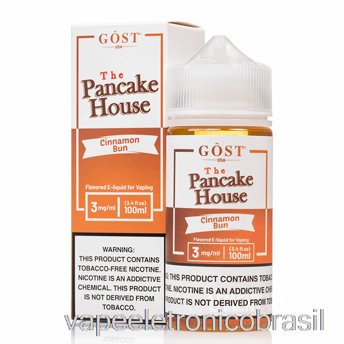 Vape Recarregável Canela Bun - The Pancake House - Gosto Vapor - 100ml 0mg